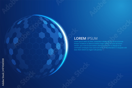 Bubble shield futuristic vector illustration on a blue background
