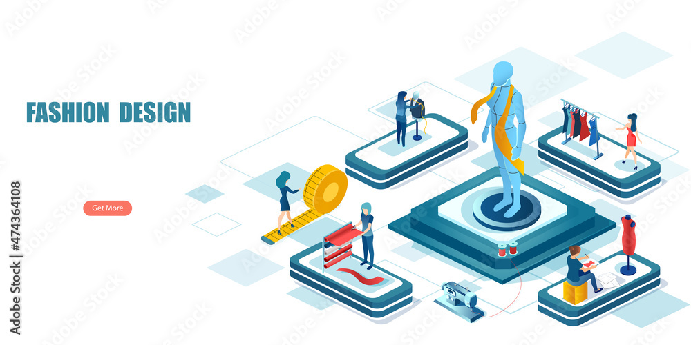 custom made wallpaper toronto digitalvector of a sewing workshop, tailor studio, designer clothing store web banner