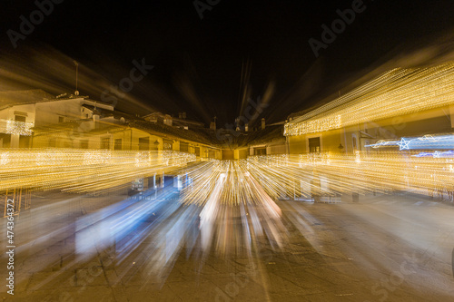 Christmas lighting in the town of Guadalupe in the province of Caceres photo