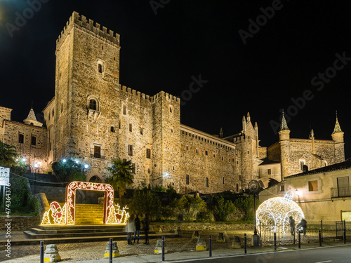 Christmas lighting in the town of Guadalupe in the province of Caceres photo