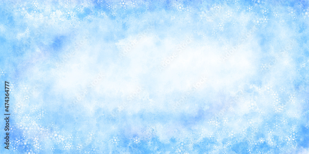 雪の結晶と氷をイメージした背景画像