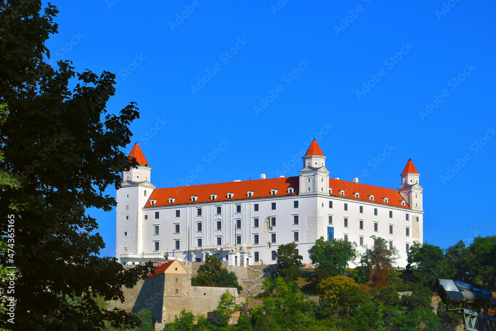 Beautiful view of Bratislava castle in the summer in Bratislava, Slovakia