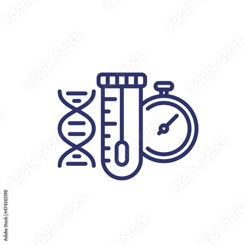 fast dna test line icon