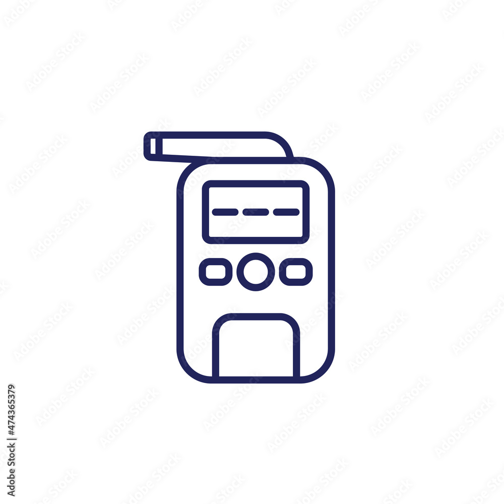 breathalyzer line icon on white breathalyzer line icon on white