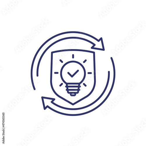 patent renewal icon, line vector