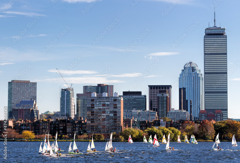 Obraz premium The iconic skyline of Boston in Massachusetts, USA.