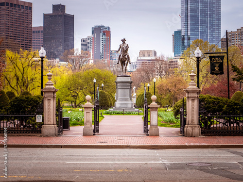The iconic Boston Public Garden in Massachusetts, USA.