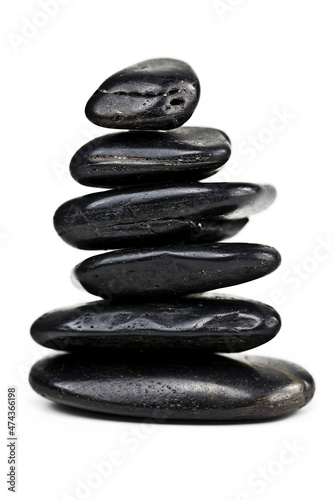 Pile of rocks isolated on a white background.