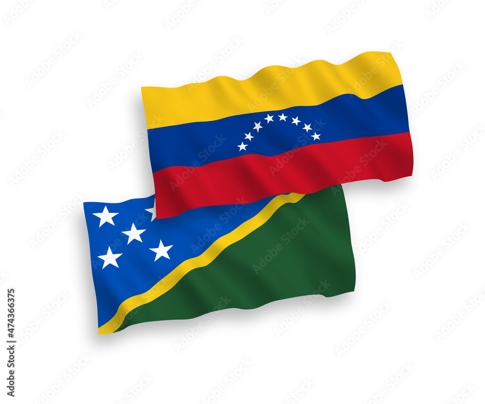 Flags of Venezuela and Solomon Islands on a white background Flags of Venezuela and Solomon Islands on a white background