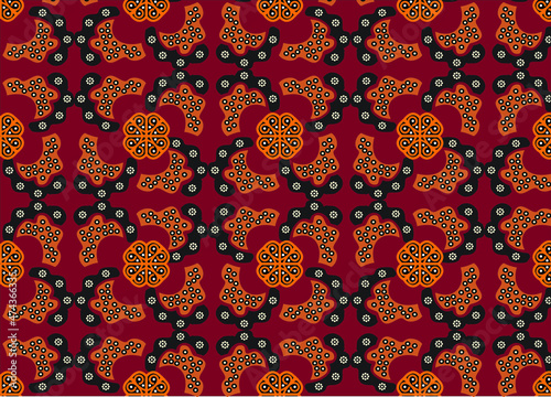 Indonesian batik motif with a very distinctive plant pattern. Exclusive vector for design