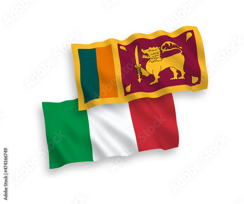 Flags of Italy and Sri Lanka on a white background