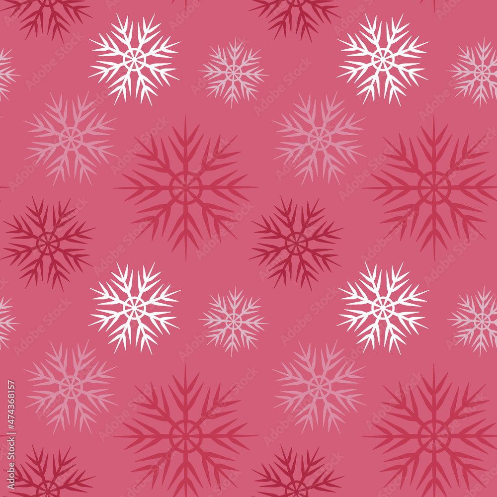 A seamless pattern on a square background is snowflakes. Design element