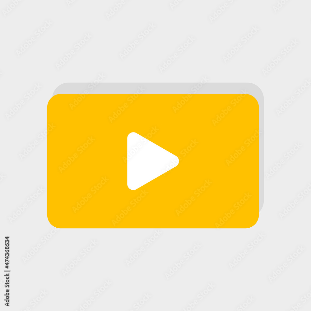 flat video icon for web design and posters flat video icon for web design and posters