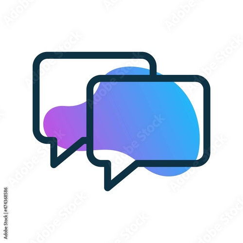  Chat Line Bubble Gradient Vector Icon Design