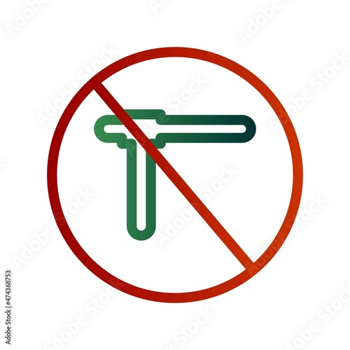  No Voilance Line Gradient Vector Icon Design