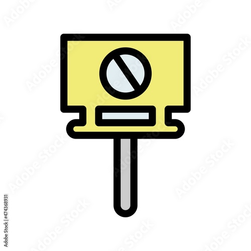 Banned Line Filled Vector Icon Design