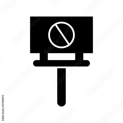 Banned Glyph Vector Icon Design