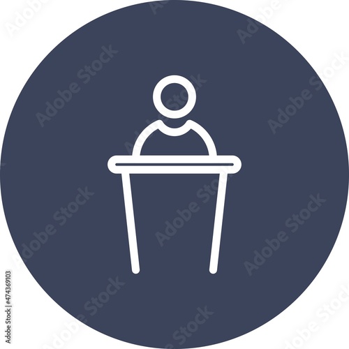 Debate Line circle Vector Icon Design
