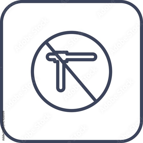 No Voilance Line Round Corner Vector Icon Design