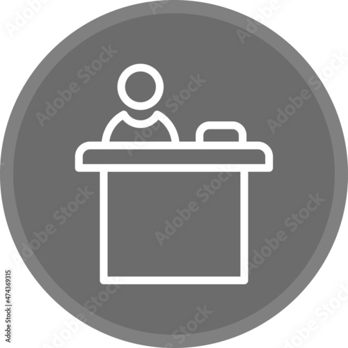 Demonstration Line Circle Grey Vector Icon Design