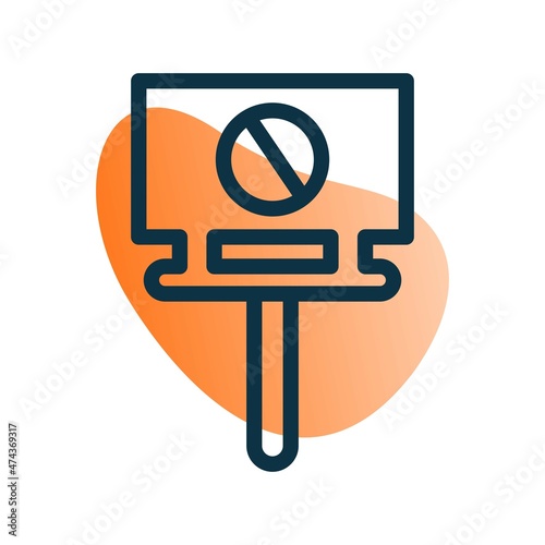 Banned Line Bubble Gradient Vector Icon Design