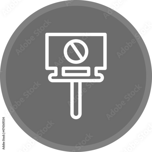Banned Line Circle Grey Vector Icon Design