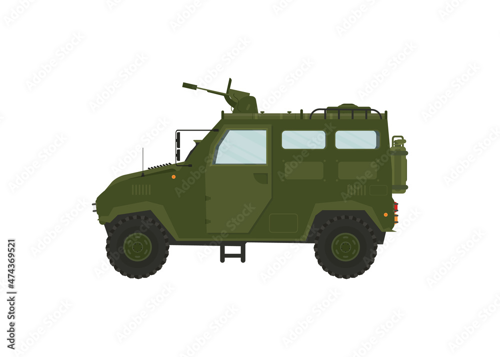 Modern Military Vehicle Illustration, Suitable For Game Asset, Icon, Infographic, and Other Military Graphic Purpose