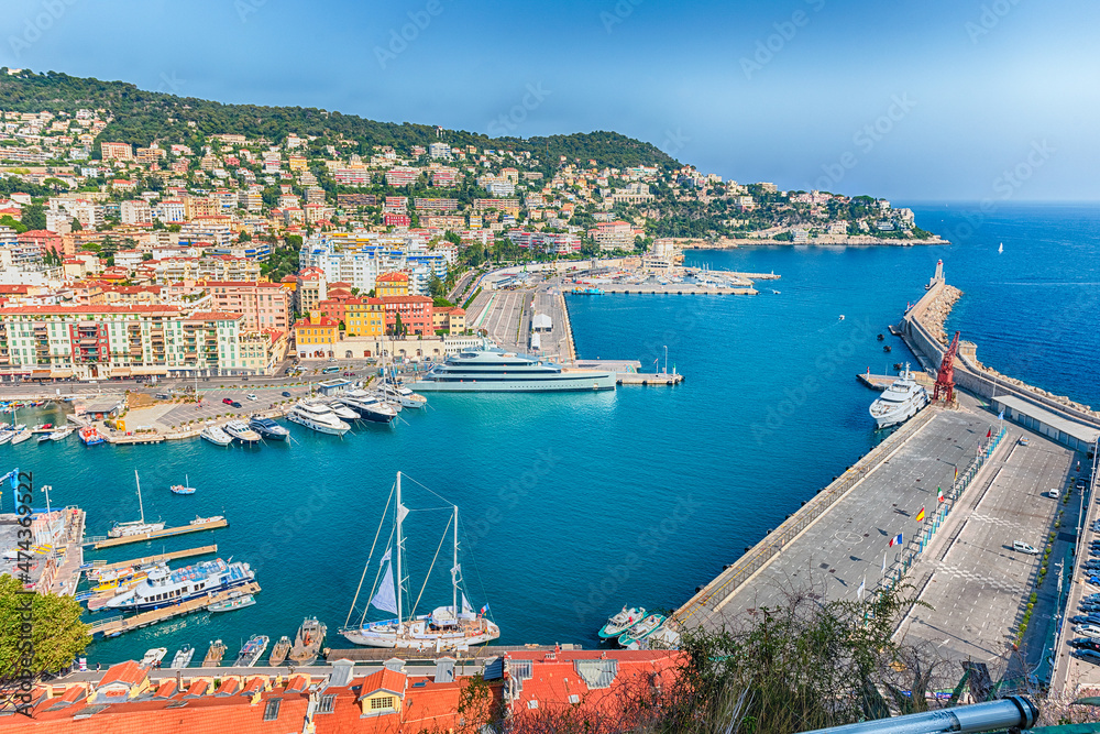 Aerial view of the Port of Nice, Cote d'Azur, France