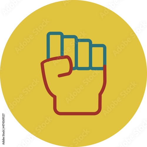  Fist Line Two Color Vector Icon Design