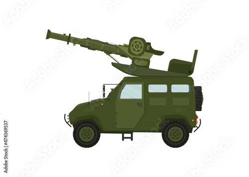 Modern Military Vehicle Illustration, Suitable For Game Asset, Icon, Infographic