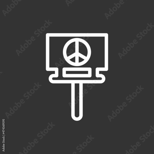 Activism Line Inverted Vector Icon Design