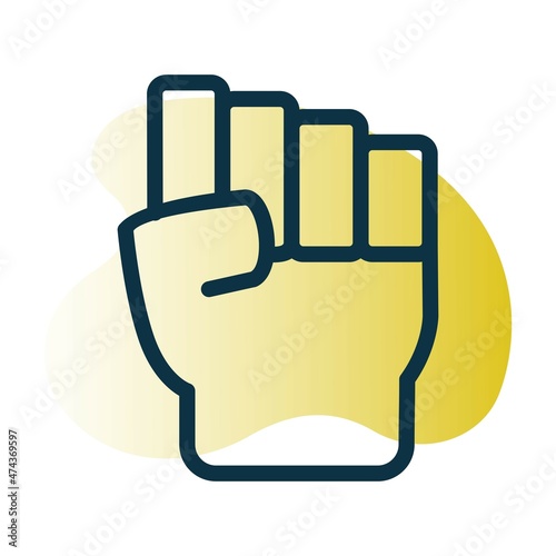Fist Line Bubble Gradient Vector Icon Design