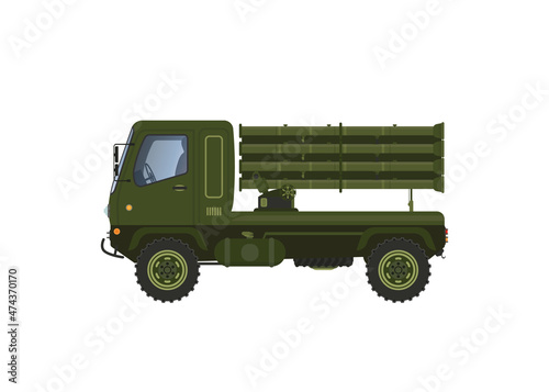 Truck with military missiles. Vector illustration