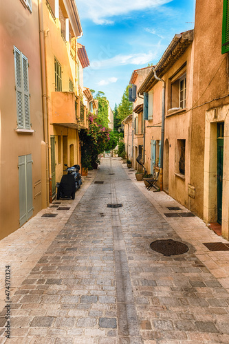 Walking in the picturesque streets of Saint-Tropez  Cote d Azur  France