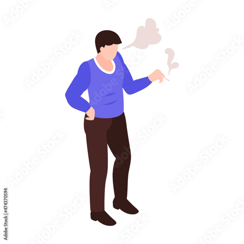 Smoking Man Isometric Composition