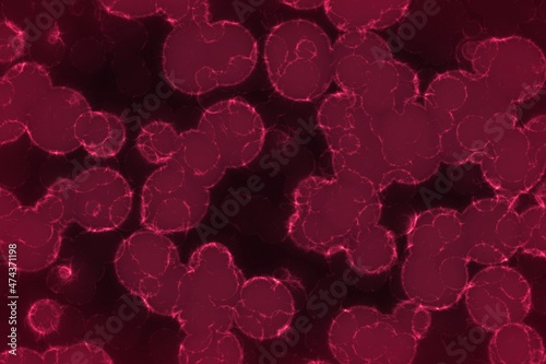 Obraz na plátně nice design red a lot of organic unicellulars computer art background illustrati