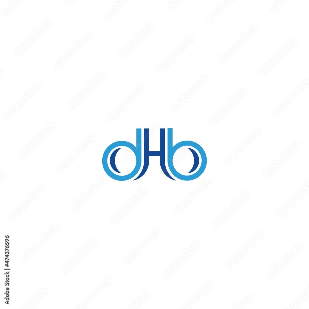 letter d h b logo vector template