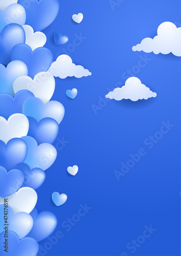 Valentine blue love heart background. Design for special days, women's day, valentine's day, birthday, mother's day, father's day, Christmas, wedding, and event celebrations.