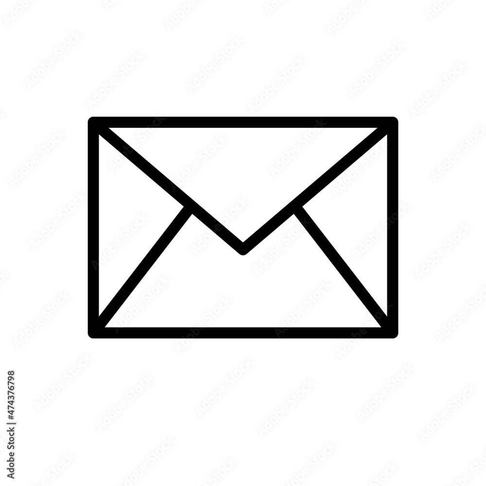 mail envelope icon Icon line style Black and White mail envelope icon Icon line style Black and White