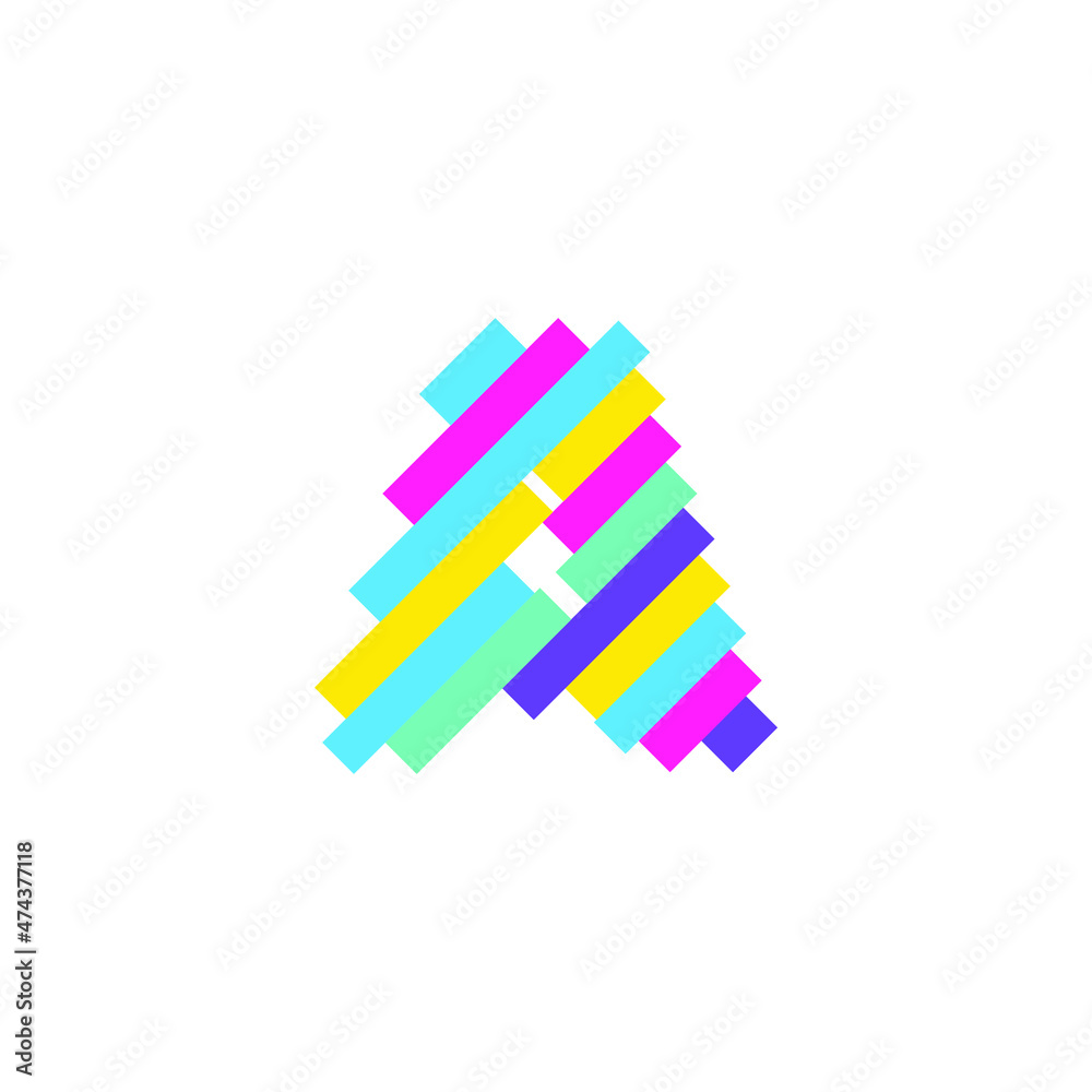 Fototapeta premium Colorful modern Pixel A Letter logo design template. Creative technology icon symbol element Vector Illustration perfect for your visual identity.
