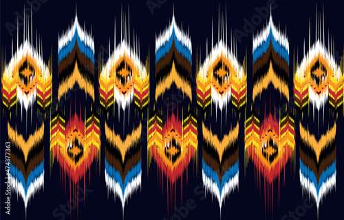 Ikat geometric folklore ornament. Tribal ethnic vector texture. 
Seamless striped pattern in Aztec style. Figure tribal embroidery. 
Indian, Scandinavian, Gypsy, Mexican, folk pattern.