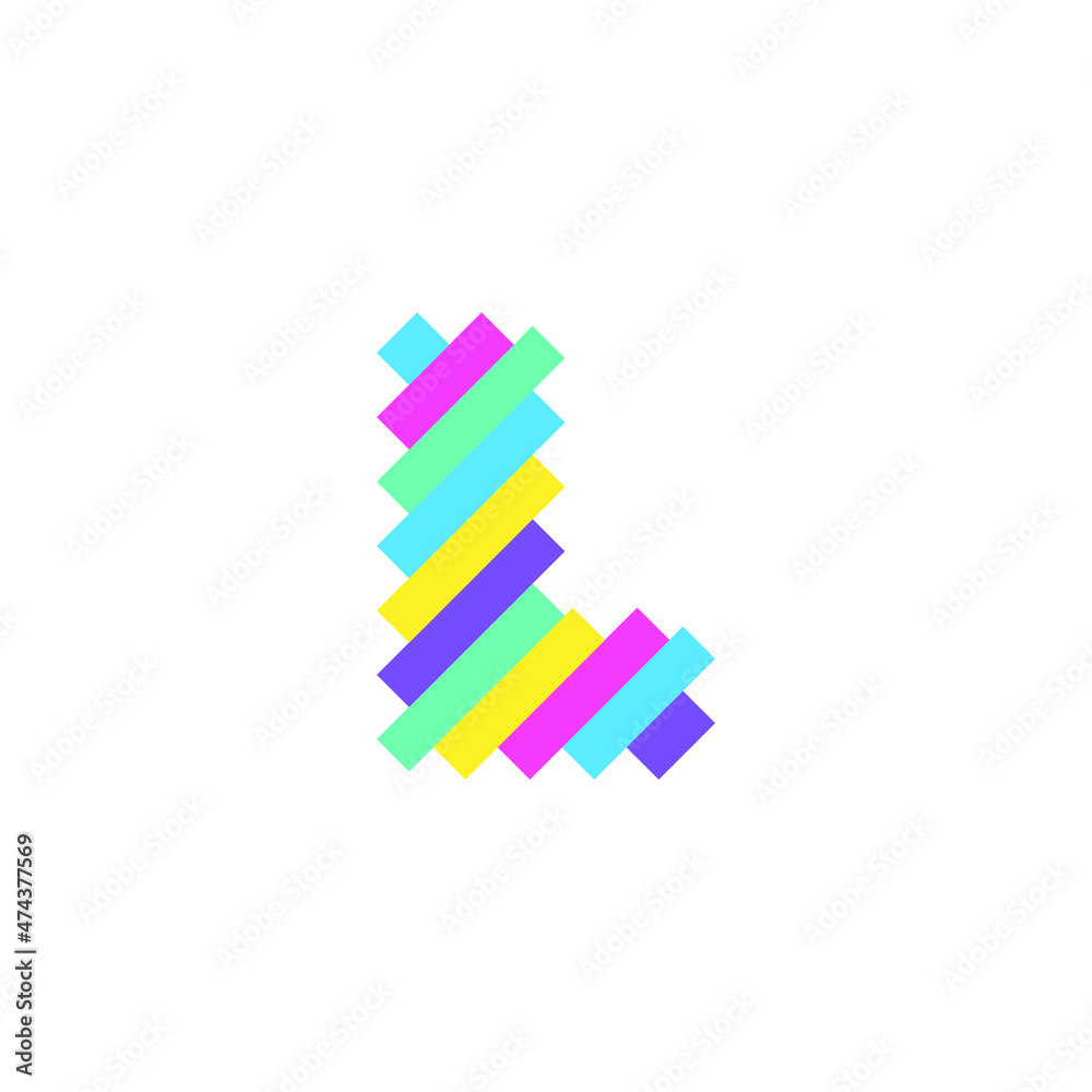 Fototapeta premium Colorful modern Pixel L Letter logo design template. Creative technology icon symbol element Vector Illustration perfect for your visual identity.