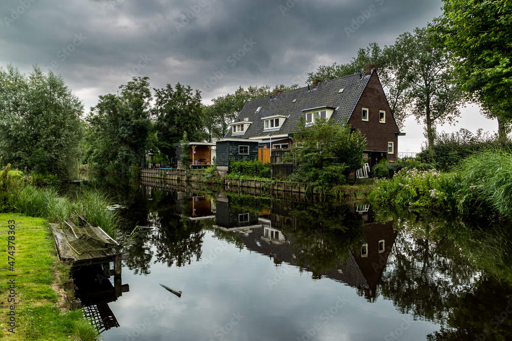 Fototapeta premium Zaanse Schans windmills village in Netherlands 