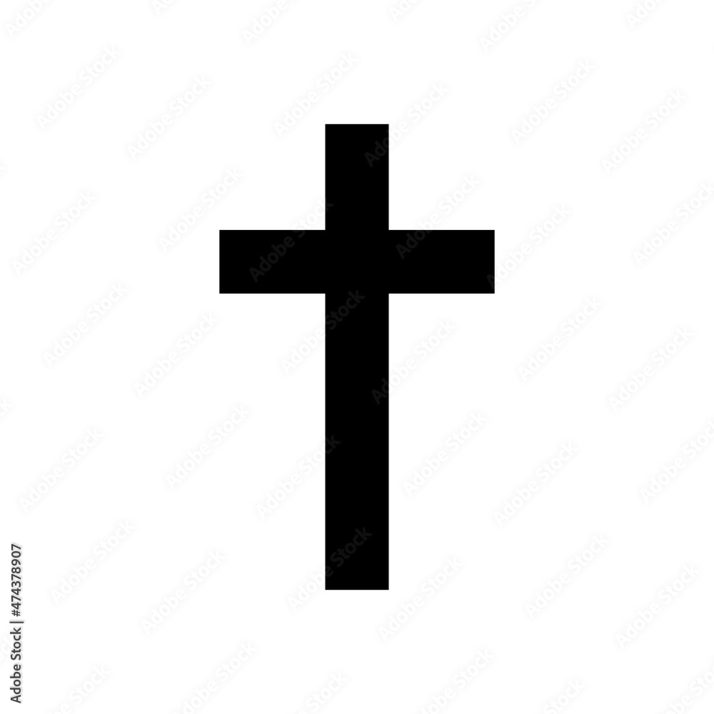 Christian Cross Icons on White Background Vector illustration. Cross symbol of crucifixion and faith.