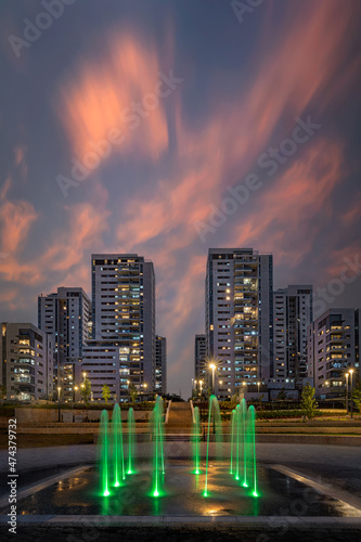 Long exposure at night Rosh Haayin Israel