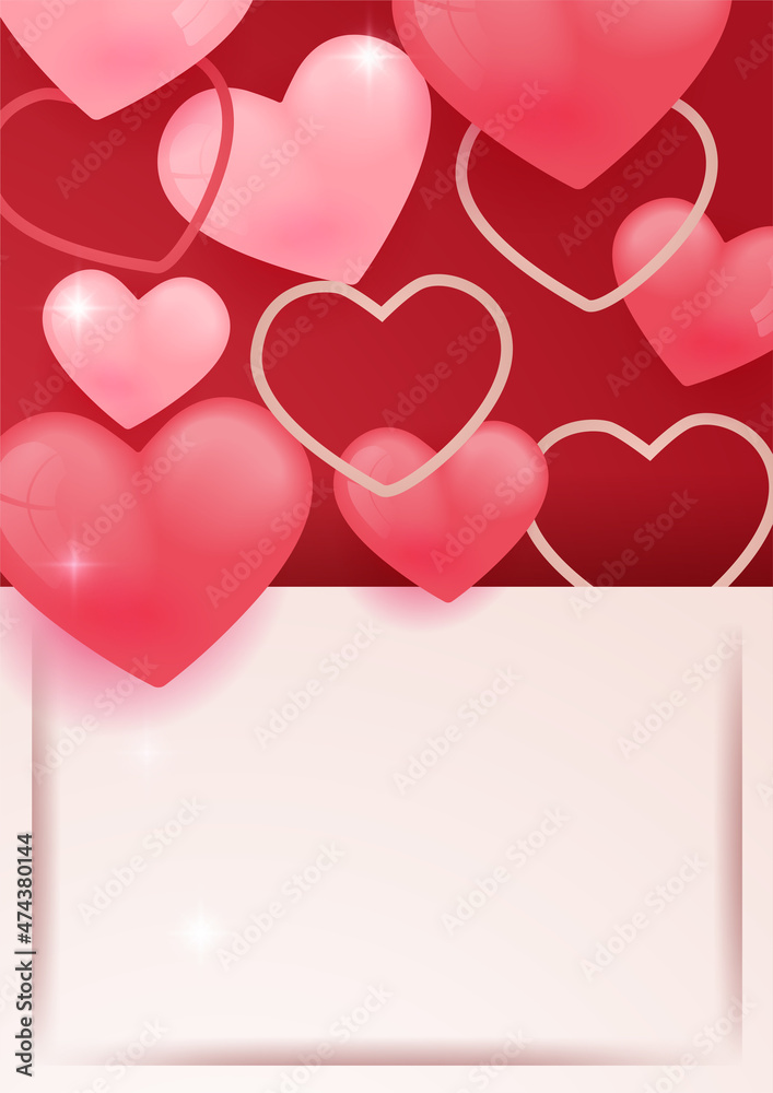 Valentin's Day cards with realistic hand drawn hearts design. Doodles and sketches vector vintage illustrations