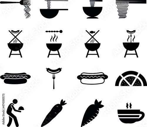 Vector set of cooking icons. 