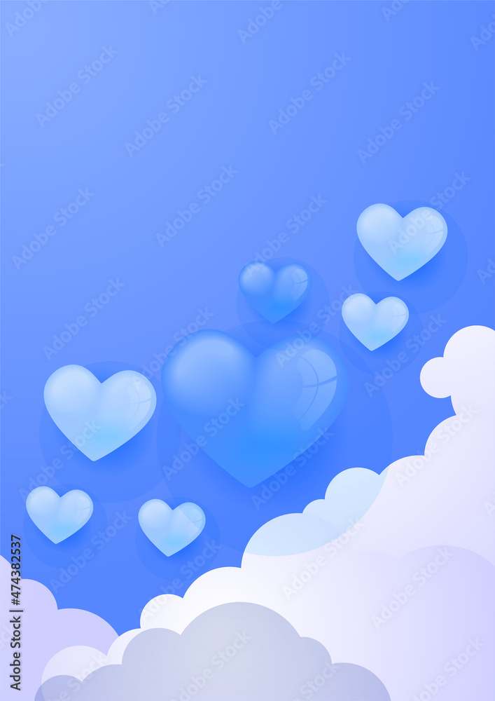 Blue universal love valentine background. Design for special days, women's day, valentine's day, birthday, mother's day, father's day, Christmas, wedding, and event celebrations.