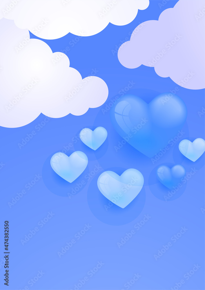 Blue universal love valentine background. Design for special days, women's day, valentine's day, birthday, mother's day, father's day, Christmas, wedding, and event celebrations.