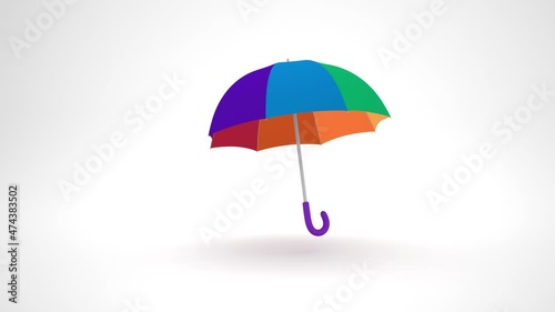 Wallpaper Mural An isolated umbrella in a white background turning around and rotating in a circle. Minimal animation of a umbrella Torontodigital.ca